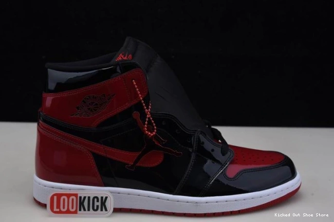 Kicked Out Shoe Store High 555088-063 Bred Air OG Jordan 1 Patent 0801